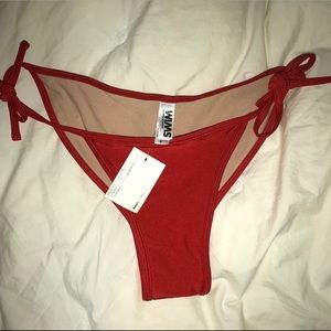 NWT American Apparel shiny RED bikini bottoms